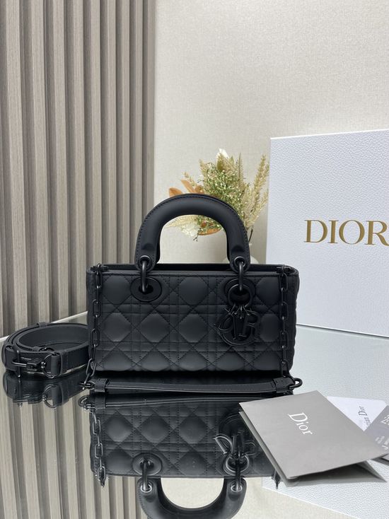 Christian Dior Lady D-Joy Small Matte Black Handbag 0613