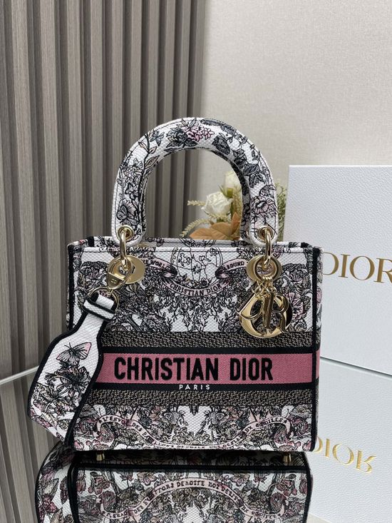 Christian Dior Lady Embroidery Handbag 11871