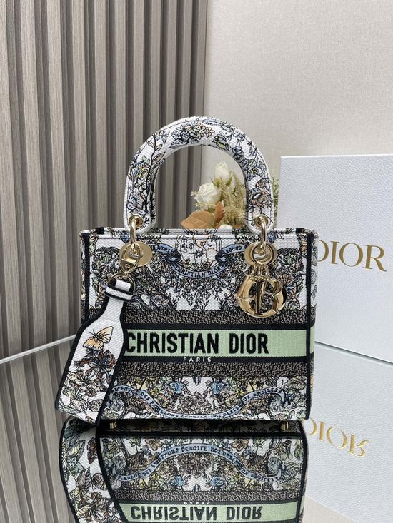 Christian Dior Lady Christian Dior Green Floral Bag 11870