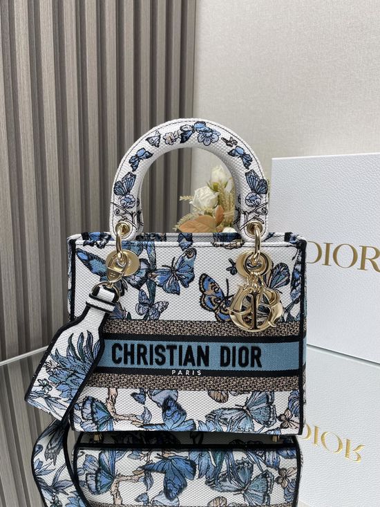 Christian Dior Lady Christian Dior Blue Butterfly Bag 11869