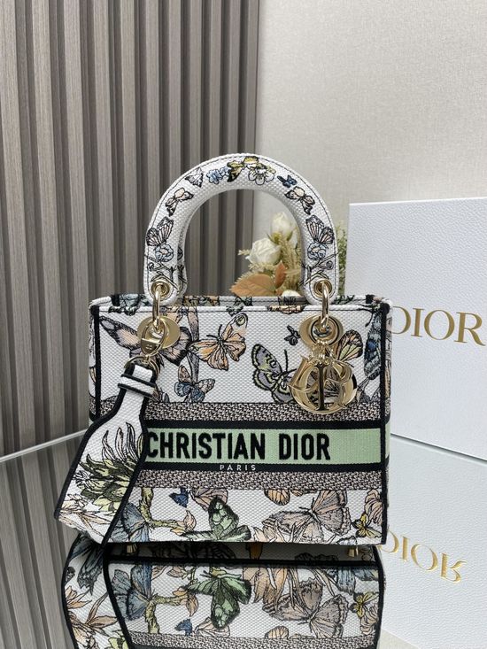 Christian Dior Lady Christian Dior Green Butterfly Bag 11868