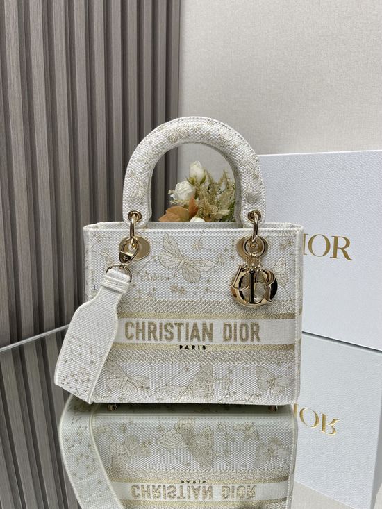 Christian Dior Lady Embroidered Butterfly Lambskin Bag 5