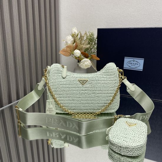 Prada Woven 3-in-1 Shoulder Bag 1BH204