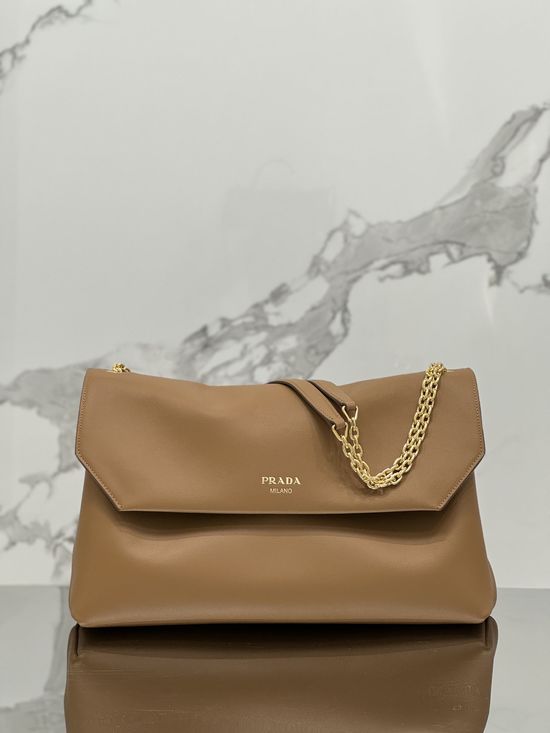 Prada Chain Handbag Cowhide Large Capacity 1BD368