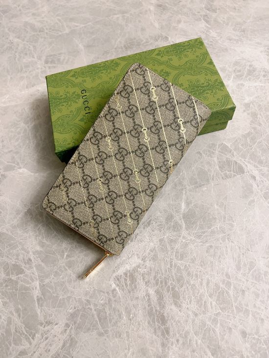 Gucci Wallet Horsebit Brown Rubber 774331