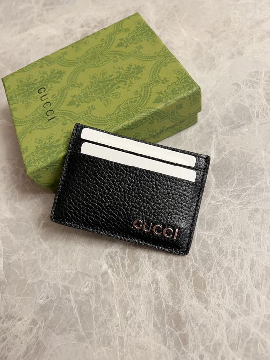 Gucci Black Leather Compact Wallet 771157