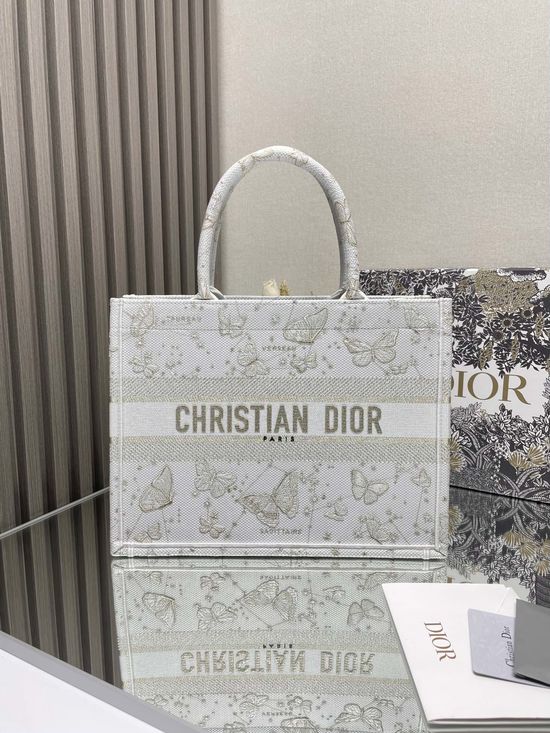 Christian Dior Book Tote Embroidered Shopping Bag 1286