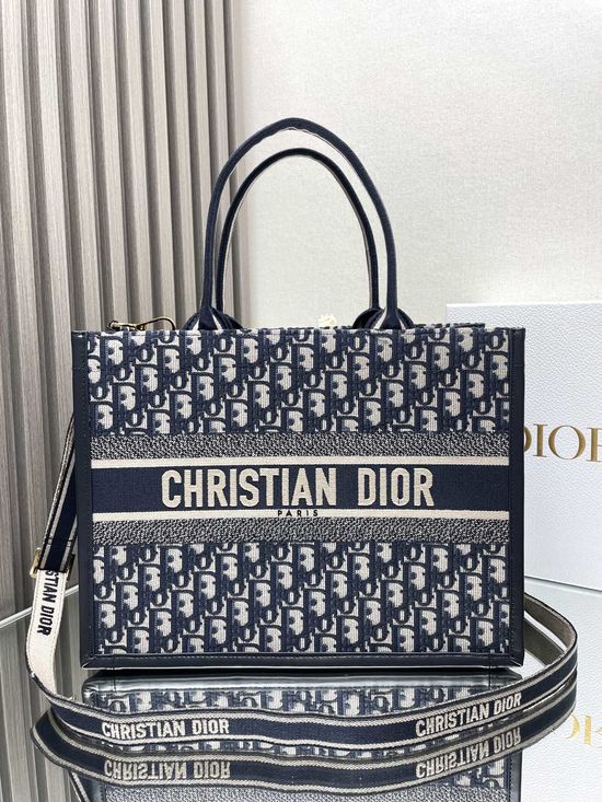 Christian Dior Book Tote Embroidered Medium Shopping Bag 1265
