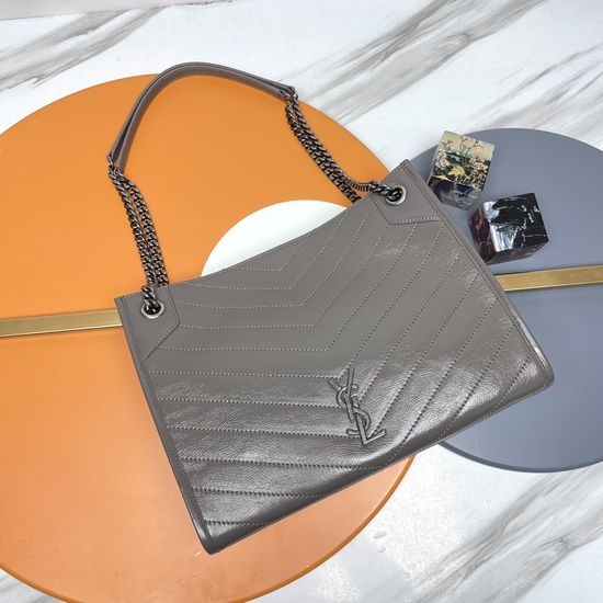Yves Saint Laurent NIKI SHOPPING BAG Oil Wax Leather Handbag 577999.Zx
