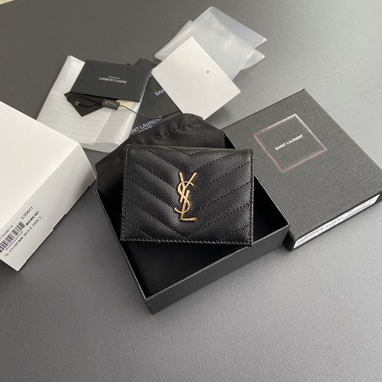 Yves Saint Laurent Matelasse Short Grained Leather Card Case 530841