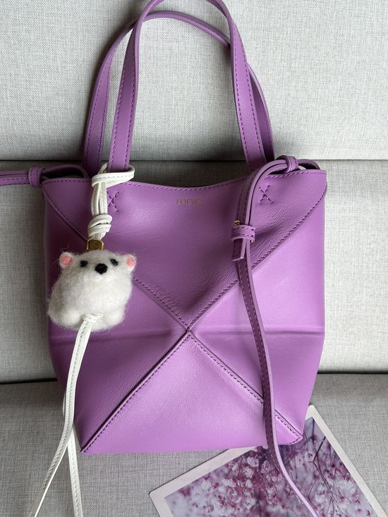 Loewe Puzzle Fold Mini Pink Leather Handbag 1763