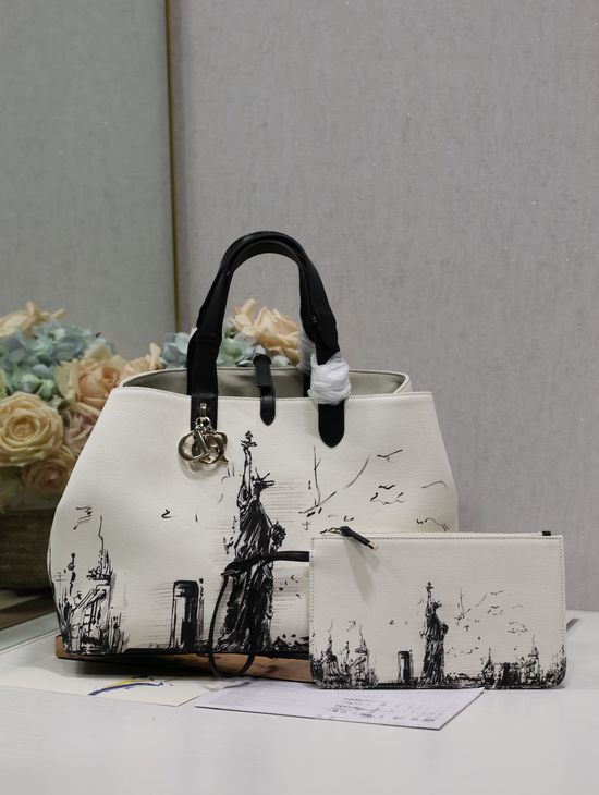 Christian Dior TOUJOURS Canvas Leather Handbag 1188
