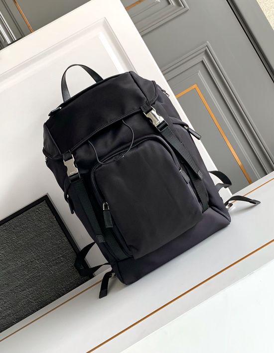 Prada Nylon Saffiano Leather Trim Backpack 2VZ135