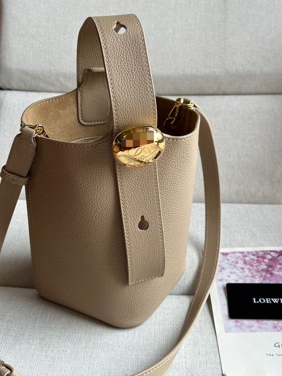 Loewe Pebble Bucket Mini Leather Bag 332s