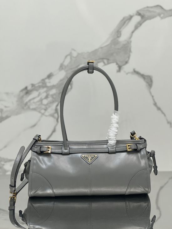 Prada SoftLux Oil Wax Leather Tote Crossbody Bag 1BA426