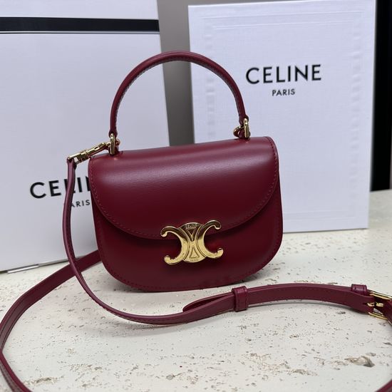 Celine BESACE TRIOMPHE Mini Glazed Calfskin Handbag 10L063