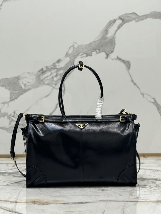 Prada LusSolf Oil Wax Leather Large Tote Crossbody Bag 1BA439