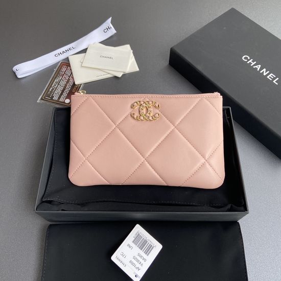 Chanel Wallet Pink Lambskin with Gold Hardware A1059