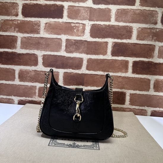 Gucci Wrinkled Patent Leather Dark Bag 782889