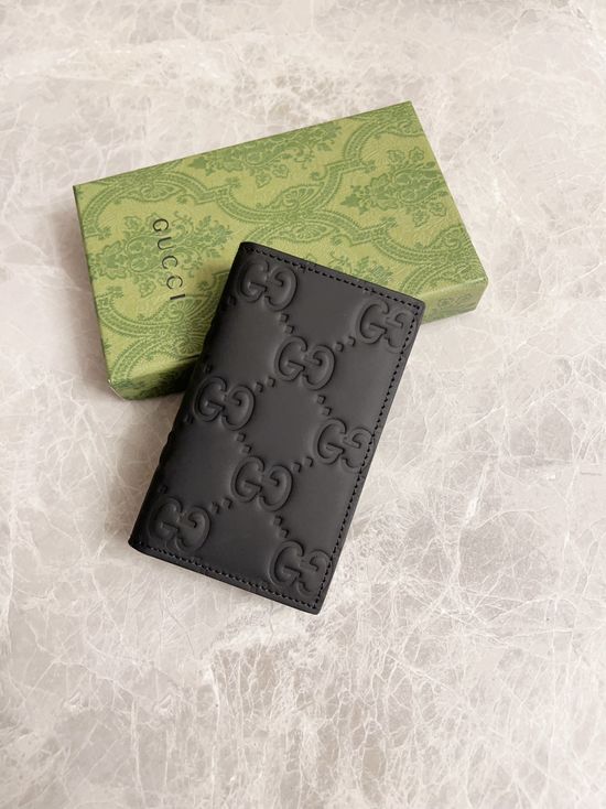 Gucci Wallet Black Rubber Finish Premium Quality 771317