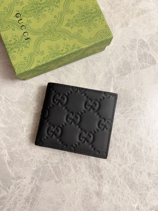 Gucci Wallet Black Rubber Finish Premium Quality 771311