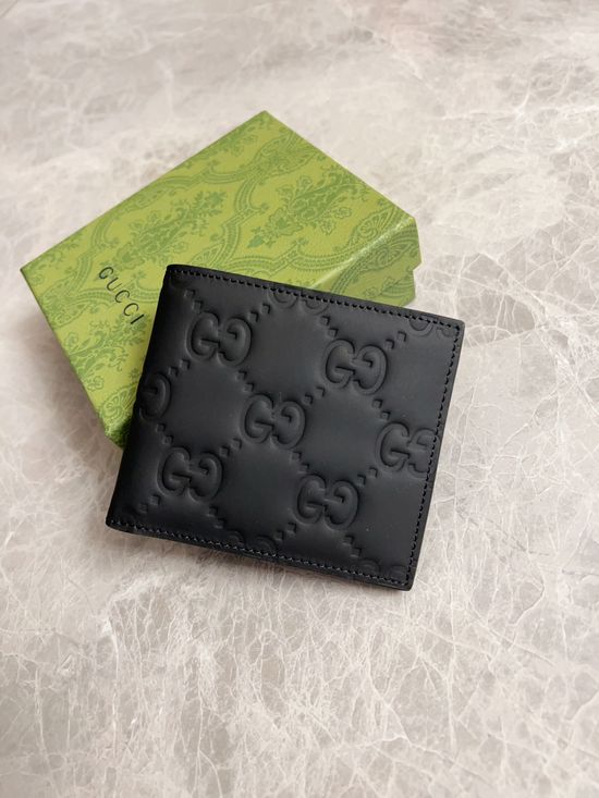 Gucci Wallet Black Rubber Finish Premium Quality 771309