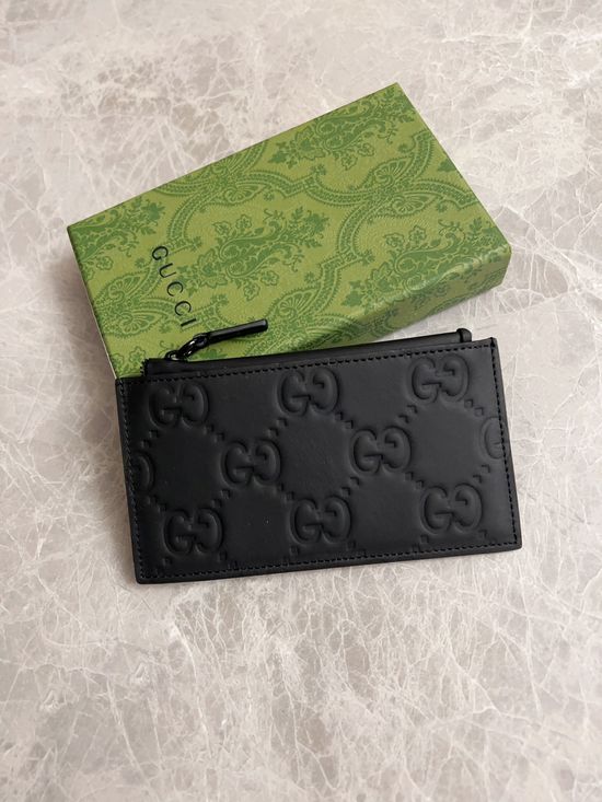 Gucci Wallet Black Rubber Finish Premium Quality 771314