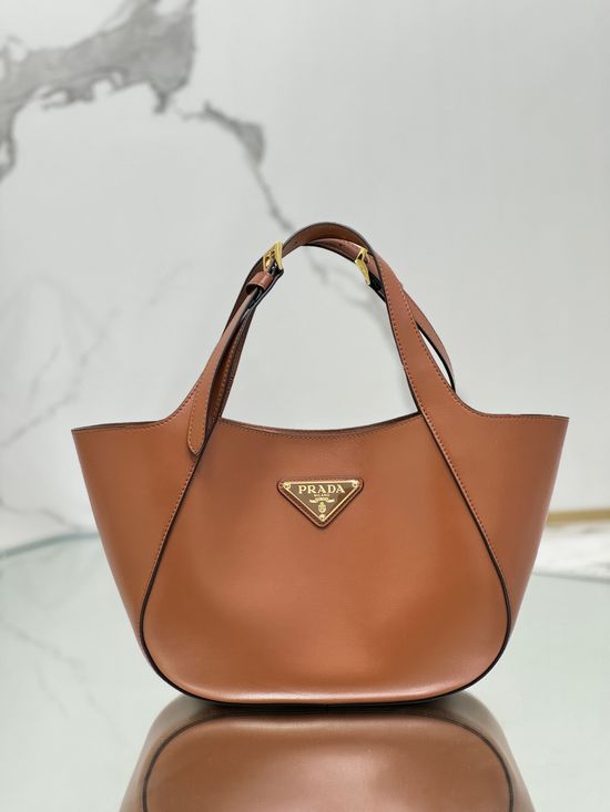 Prada Calfskin Leather Handle Tote Bag 1BG483