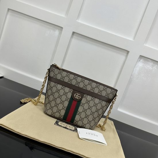 Gucci Large Bag Apricot Coffee Leather 781397