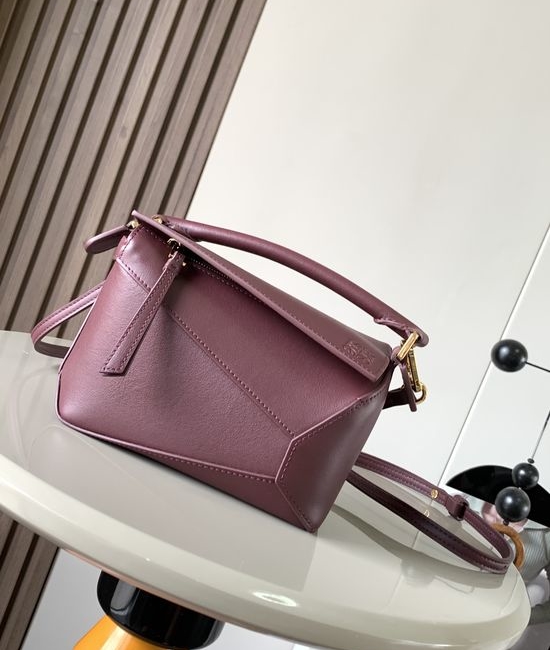 Loewe Puzzle Mini Leather Handbag 9310 Burgundy