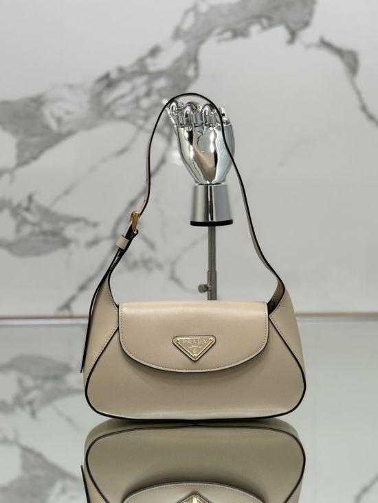 Prada Leather Shoulder Bag with Magnetic Closure 1BD358