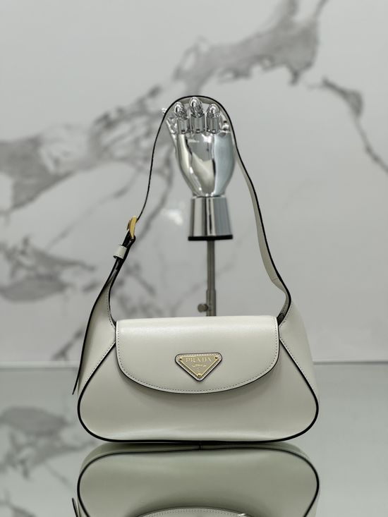 Prada Leather Shoulder Bag with Magnetic Closure 1BD358