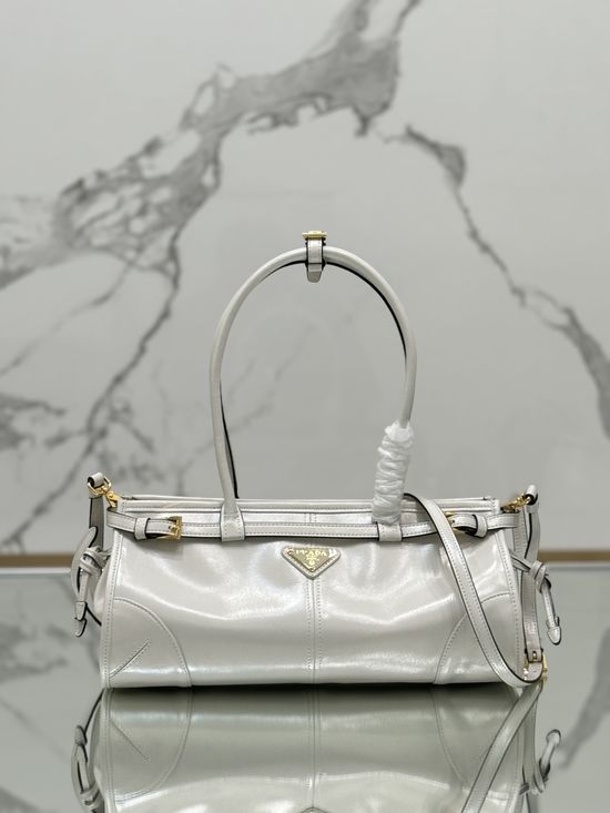 Prada SoftLux Oil Wax Leather Tote Crossbody Bag 1BA426