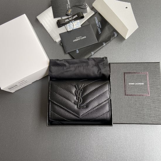 Yves Saint Laurent Matelasse Grain Leather Envelope Wallet 414404