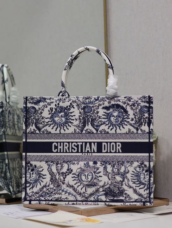 Christian Dior Book Tote Blue Constellation Large 1286