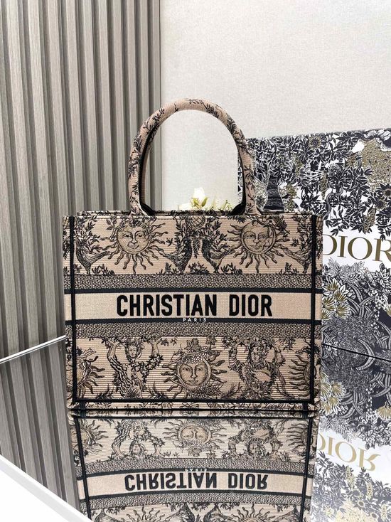 Christian Dior Book Tote New Sun Constellation Apricot Medium 1286