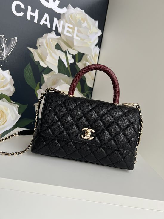 Chanel Coco Handle Lambskin Lizard-Print Shoulder Bag 92990