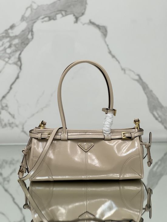 Prada SoftLux Oil Wax Leather Tote Crossbody Bag 1BA426