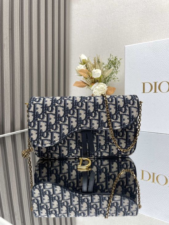 Christian Dior Oblique Saddle Chain Bag 8015