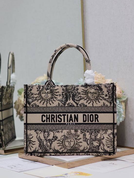 Christian Dior Book Tote Embroidery Handbag 1286