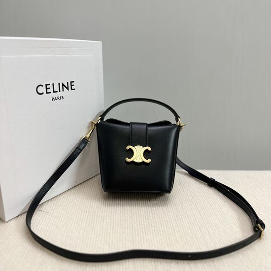 Celine Triomphe Mini Leather Bucket Bag 10K943
