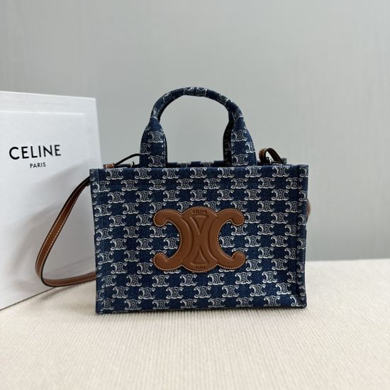 Celine Triomphe Denim Tote Crossbody Bag 199162