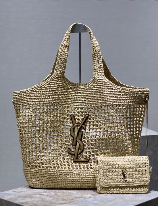 Yves Saint Laurent ICARE Woven Shopping Large Tote 698651-1