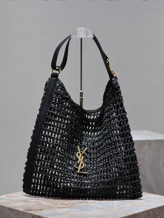 Yves Saint Laurent Oxalis Raffia Woven Shopping Bag 781289