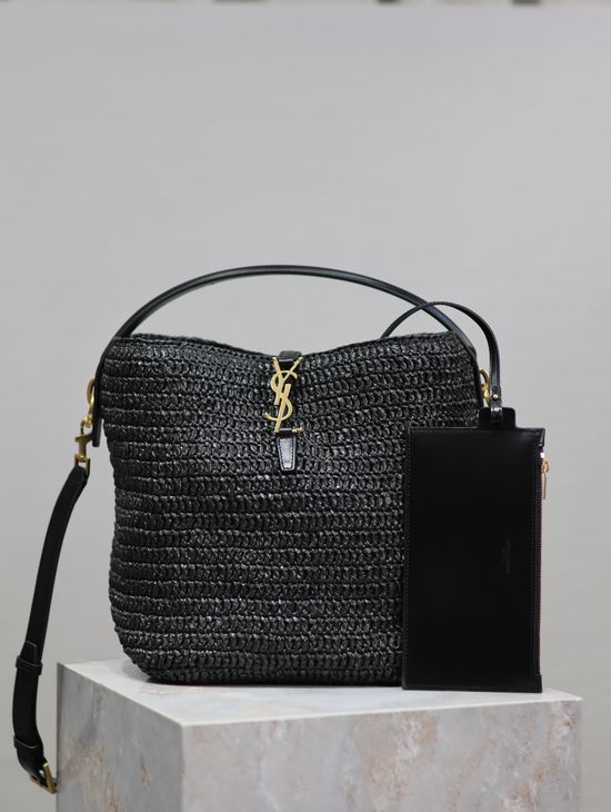 Yves Saint Laurent Limited Edition Woven Straw Water Bucket Bag 742828