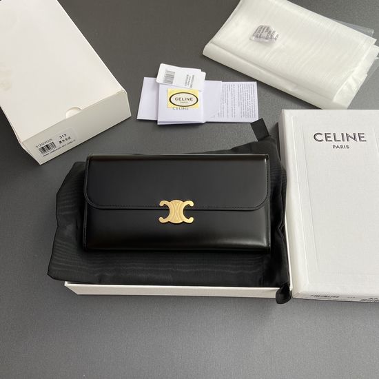Celine TRIOMPHE Glazed Leather Wallet 10E313DPV.38NO