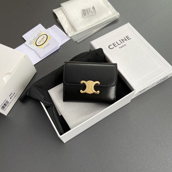 Celine Triomphe Leather Short Wallet 10L653