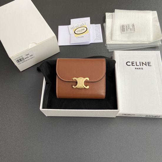Celine Triomphe Lambskin Wallet Card Slots 10D782CQH