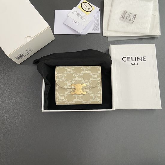 Celine Triomphe Printed Leather Short Wallet 10D782CQH