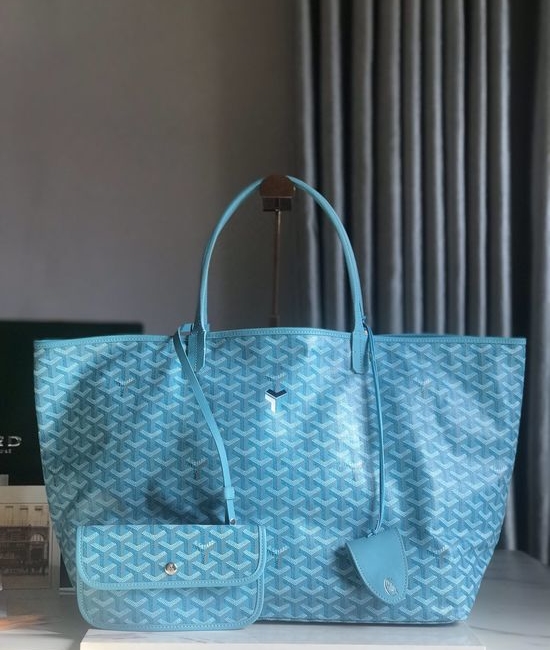 Goyard Saint Louis GM Turquoise Painted Tote 020144